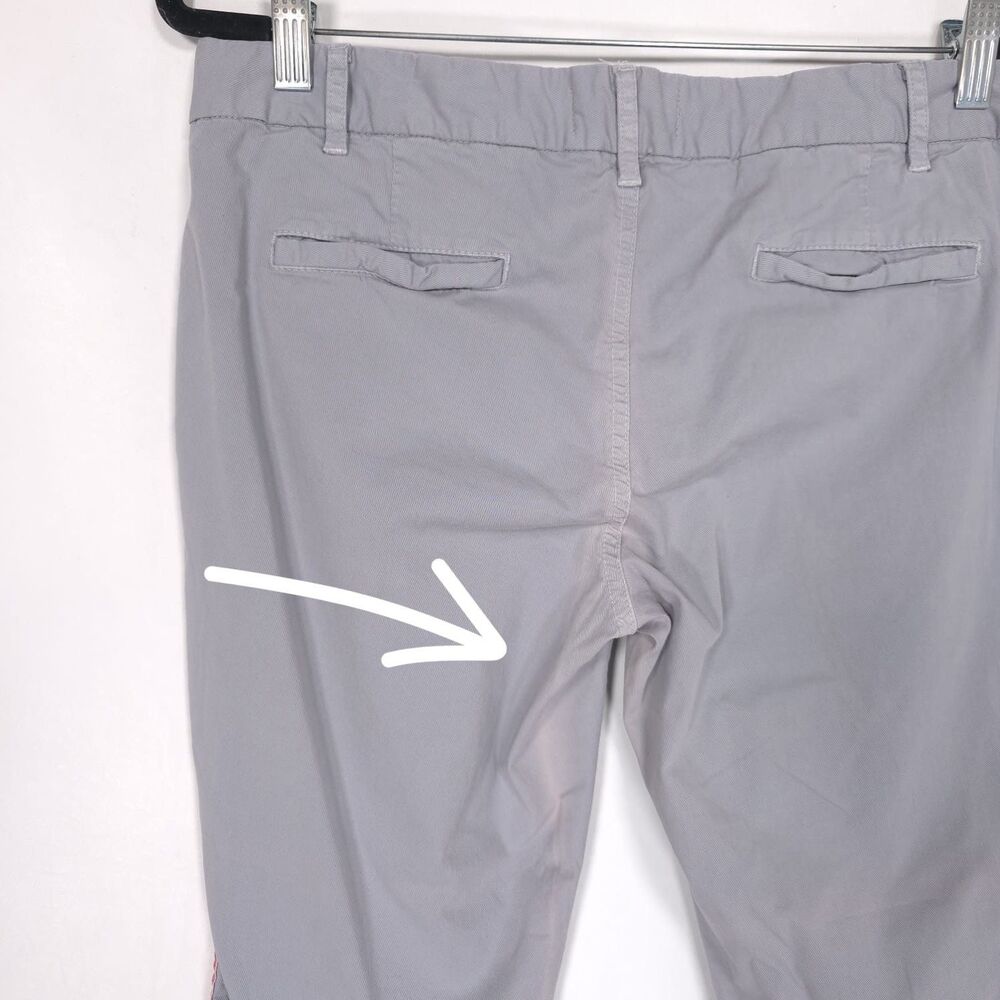 NILI‎ LOTAN East Hampton Pants Size 8 Side Stripe Gray Tribeca Raw Hem USA MADE - Picture 8 of 13